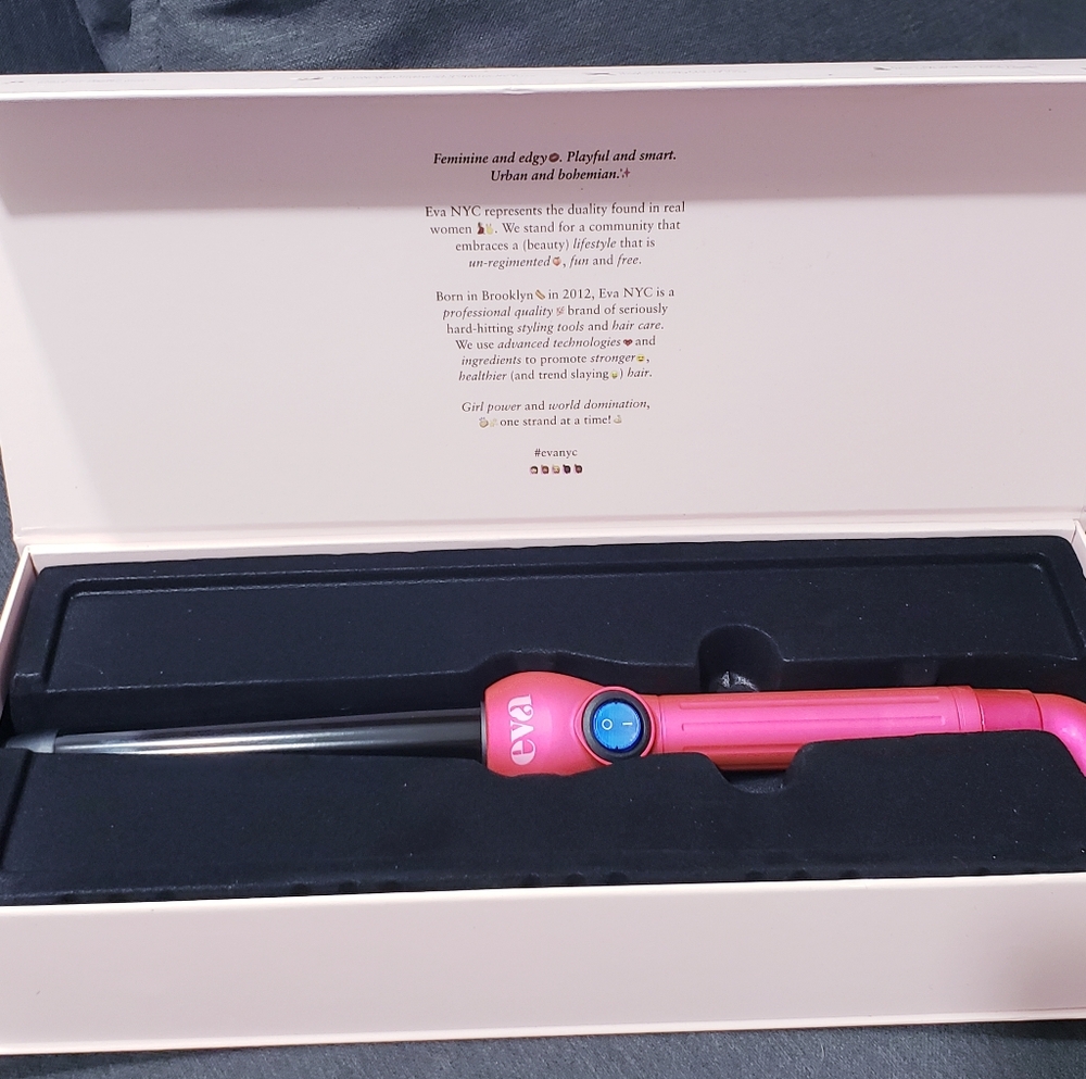 EVA NYC Pink Hair Curler Iron Wand